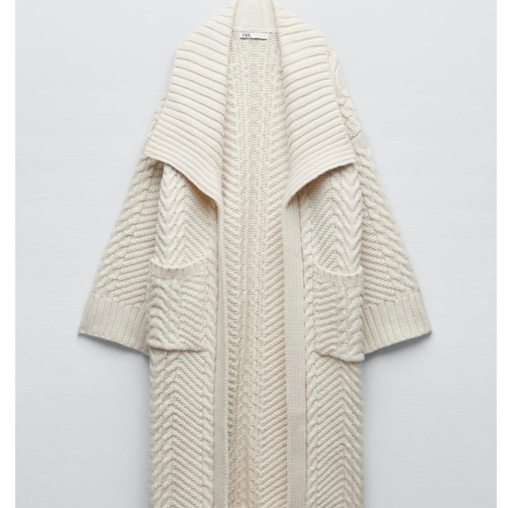 NWT Zara Cable Knit Coat Size S
